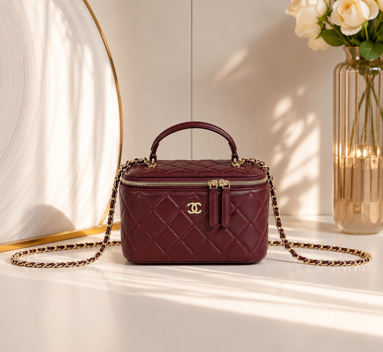 Sac vanille bordeaux